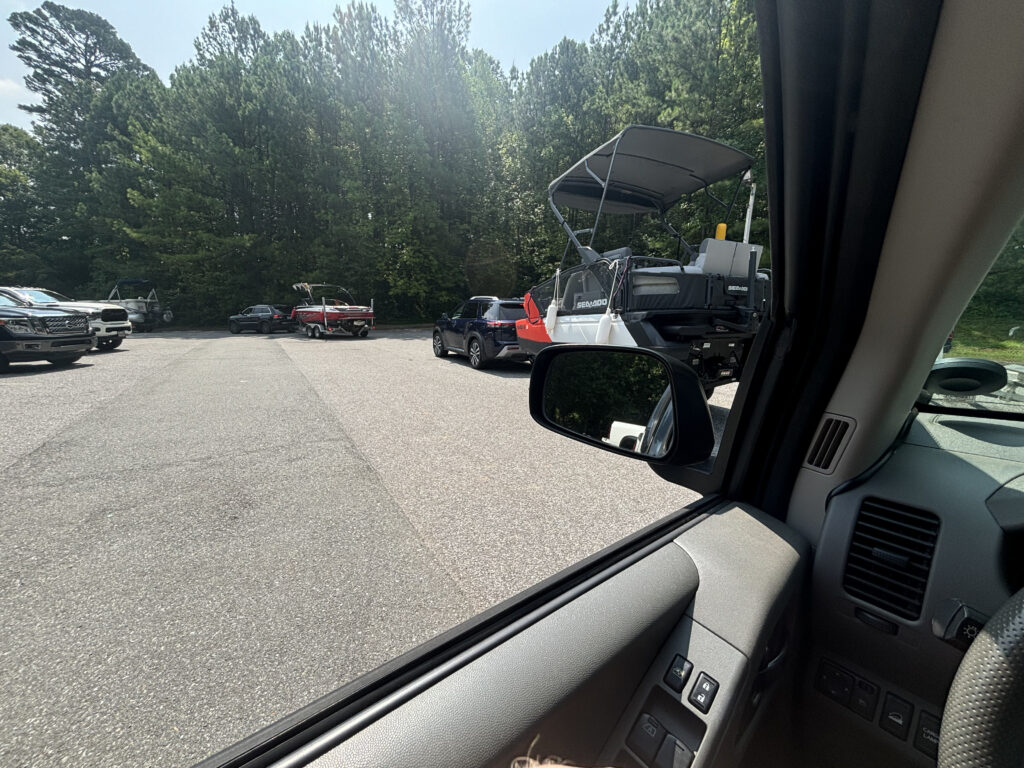 Crowds on Neck Road Boat Ramp at Mountain Island Lake.