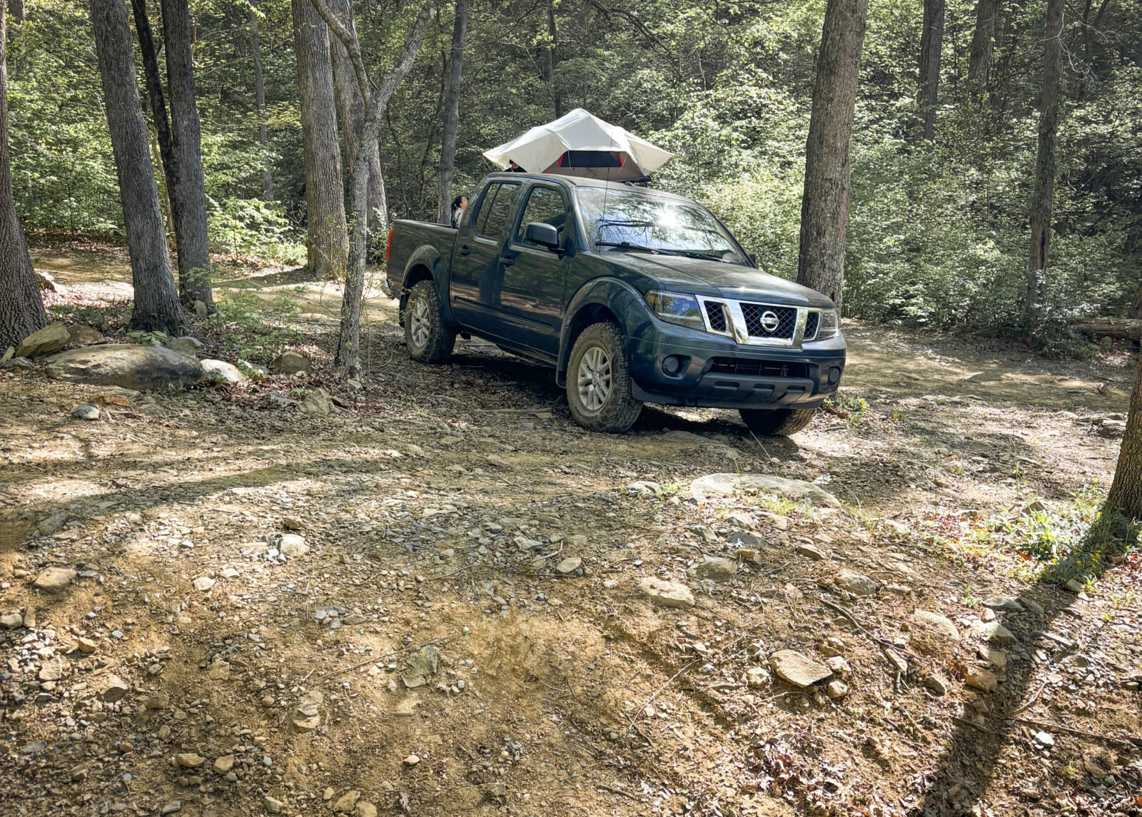 Nissan Frontier off-roading in Uwharrie National Forest.